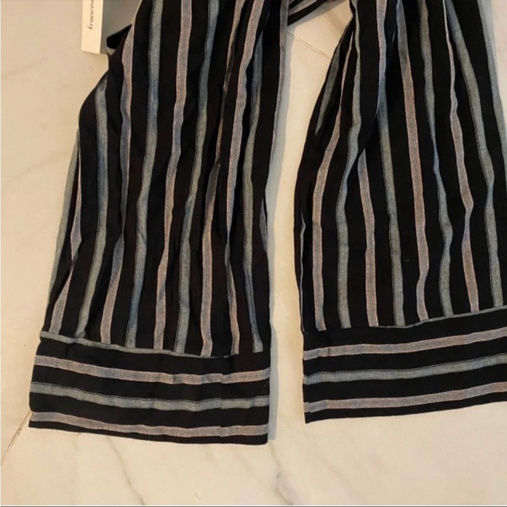 NWT Harper Heritage Boutique Black Striped Cropped One Piece Pantsuit Size M - Picture 6 of 7